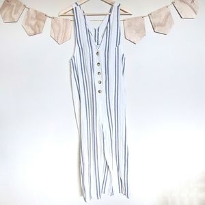 Urban Outfitters Striped Jumpsuit Blue and White